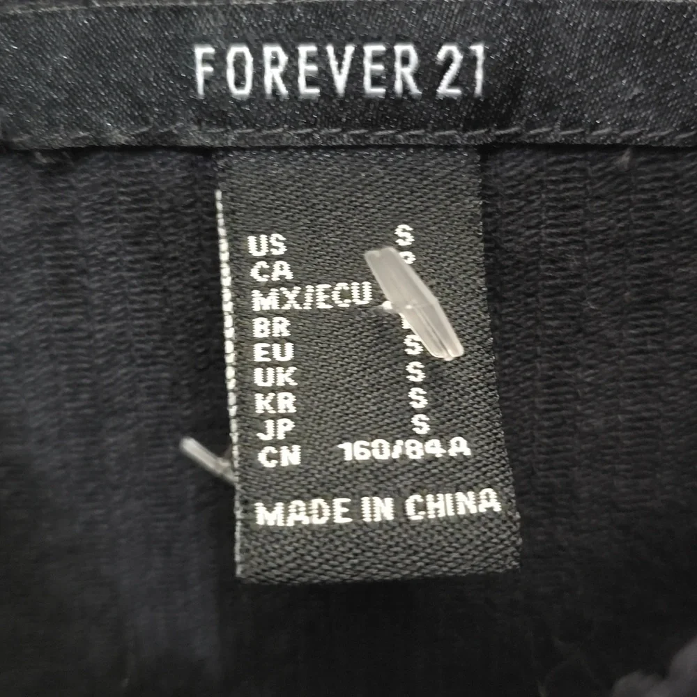 Forever 21 Black Ribbed Corduroy Crop Jacket Button Up Women's Size Small Black7